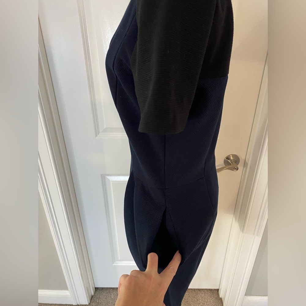 Madewell Ribbed Black and Navy Blue Dress in Size 4 - Picture 4 of 7